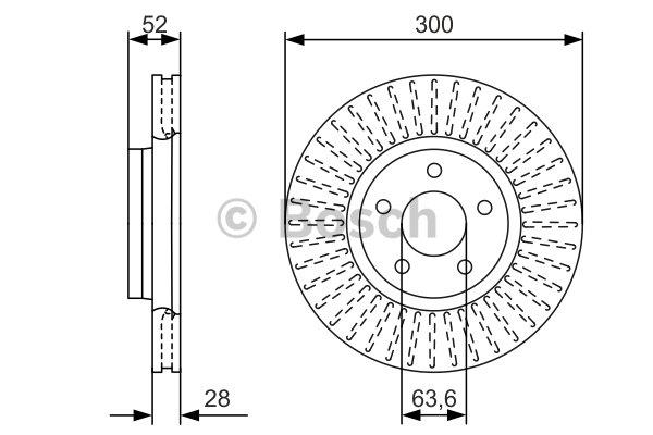 Bosch Front vented brake disc – price 268 PLN