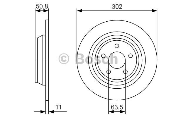 Bosch Rear solid brake disc – price 217 PLN