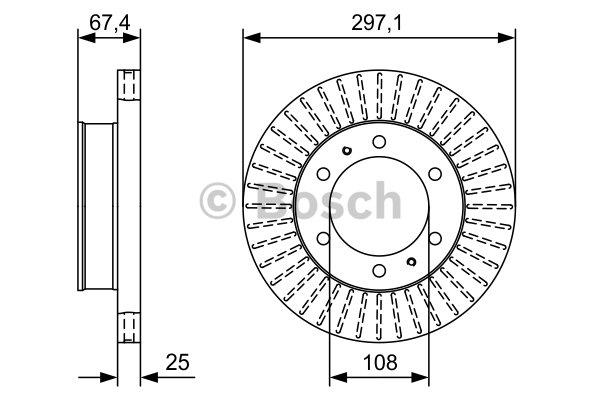 Bosch Front vented brake disc – price 196 PLN