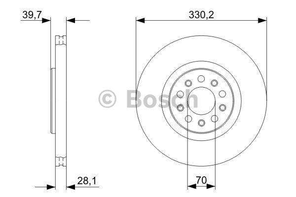Bosch Front brake disc ventilated – price 279 PLN