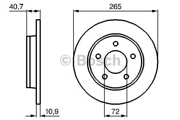 Bosch Rear solid brake disc – price 125 PLN