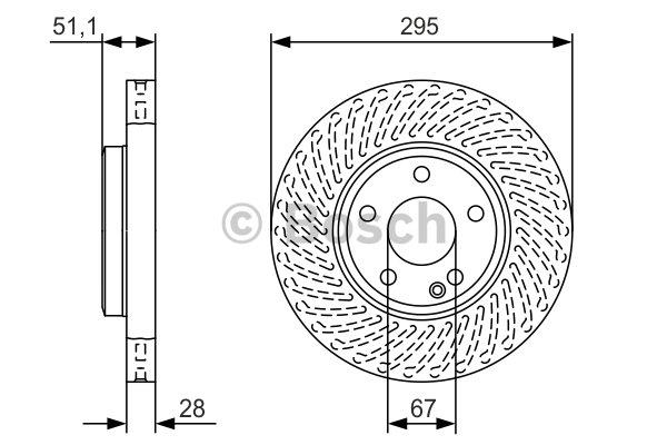 Bosch Front vented brake disc – price 204 PLN