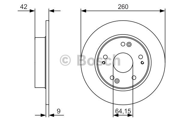 Bosch 0 986 479 U85 Rear brake disc, non-ventilated 0986479U85