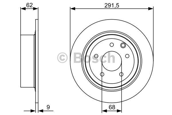Bosch Rear solid brake disc – price 146 PLN