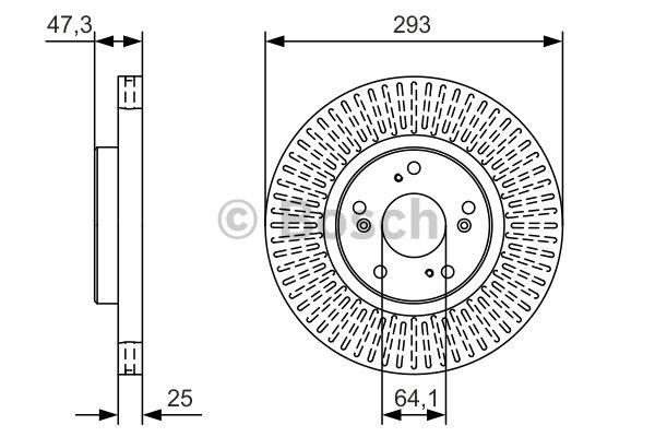 Bosch Front vented brake disc – price 201 PLN