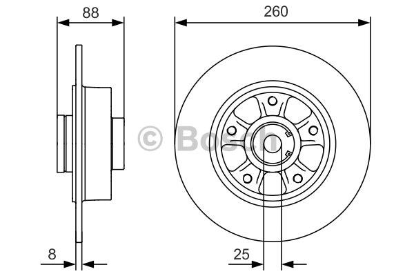 Bosch Rear solid brake disc – price 430 PLN