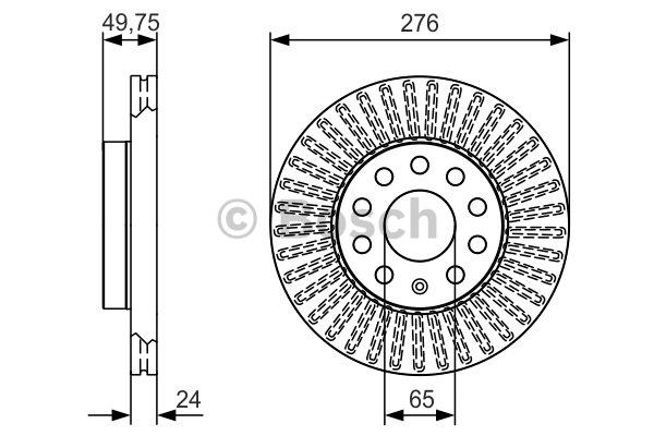 Bosch Front vented brake disc – price 193 PLN