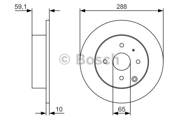 Bosch 0 986 479 U59 Rear brake disc, non-ventilated 0986479U59