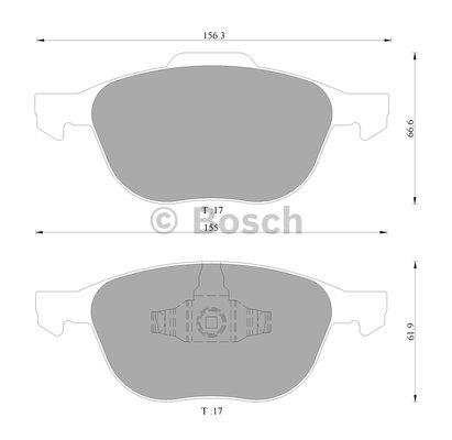 Bosch 0 986 AB4 580 Brake Pad Set, disc brake 0986AB4580