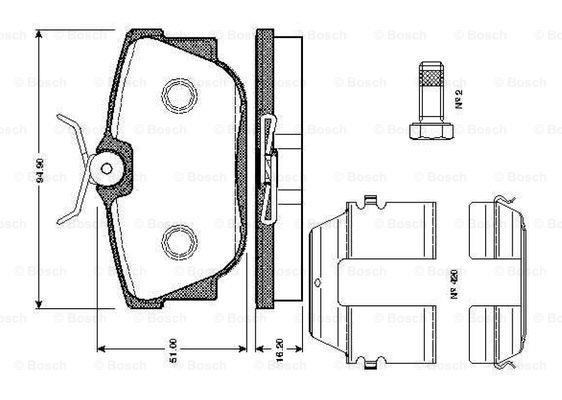 Bosch 0 986 TB2 048 Brake Pad Set, disc brake 0986TB2048