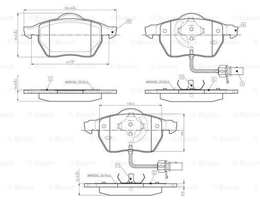 Bosch 0 986 TB2 217 Brake Pad Set, disc brake 0986TB2217