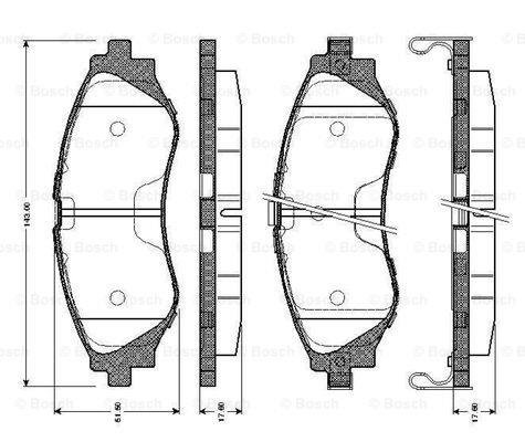 Bosch 0 986 TB2 318 Brake Pad Set, disc brake 0986TB2318