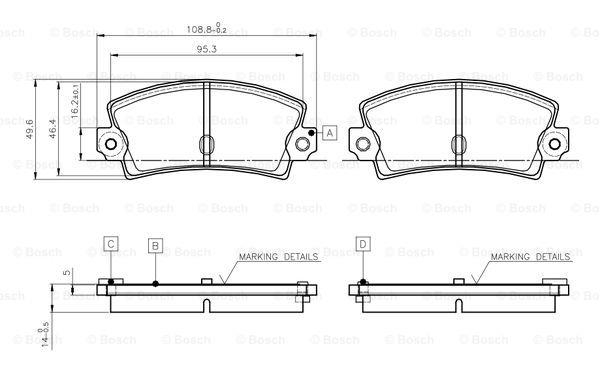 Bosch 0 986 TB2 478 Brake Pad Set, disc brake 0986TB2478