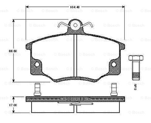 Bosch 0 986 TB2 523 Brake Pad Set, disc brake 0986TB2523