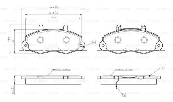 Bosch 0 986 TB2 675 Brake Pad Set, disc brake 0986TB2675