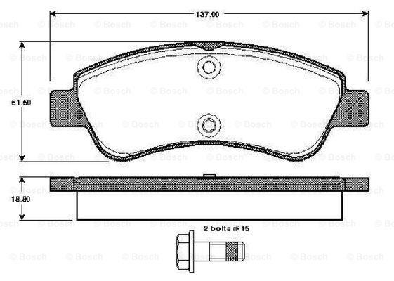 Bosch 0 986 TB3 056 Brake Pad Set, disc brake 0986TB3056