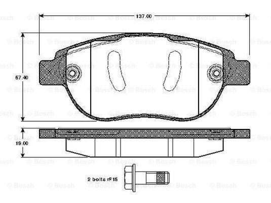 Bosch 0 986 TB3 060 Brake Pad Set, disc brake 0986TB3060