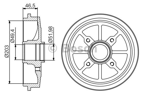 Bosch Brake drum with wheel bearing, assy – price 376 PLN