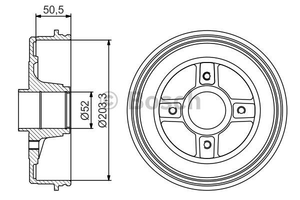Bosch Brake drum with wheel bearing, assy – price