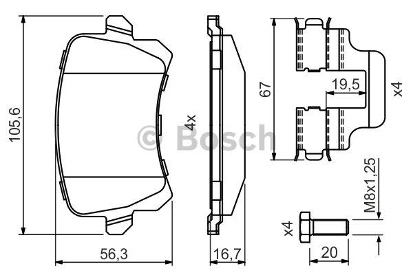 Bosch Brake pad set – price 145 PLN
