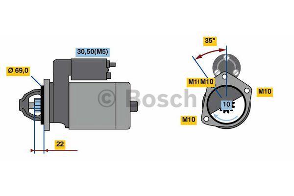 Engine starter motor Nissan Sentra: 0986023870 Bosch Starter