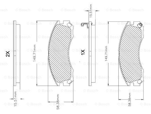 Bosch F 03B 150 050 Brake Pad Set, disc brake F03B150050