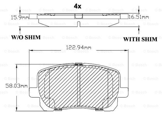 Bosch F 03B 150 105 Brake Pad Set, disc brake F03B150105