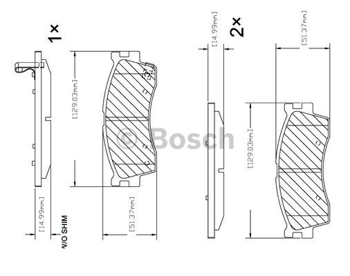 Bosch F 03B 150 310 Brake Pad Set, disc brake F03B150310