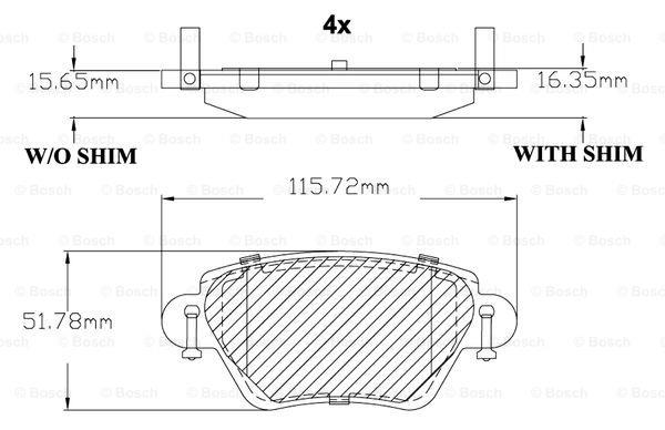 Bosch F 03B 150 316 Brake Pad Set, disc brake F03B150316