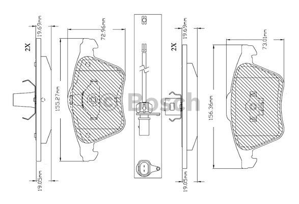 Bosch F 03B 150 365 Brake Pad Set, disc brake F03B150365