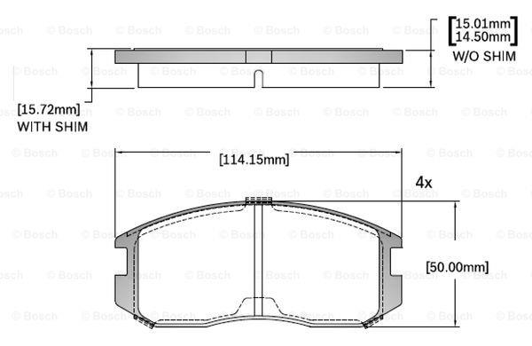 Bosch F 03B 150 412 Brake Pad Set, disc brake F03B150412