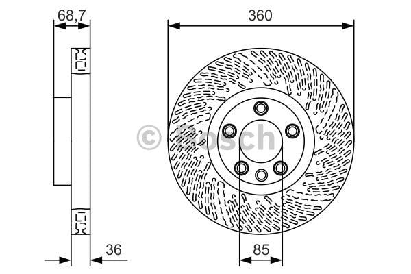 Bosch Front vented brake disc – price 399 PLN