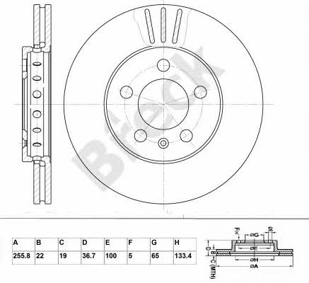 Breck BR 302 VA100 Front brake disc ventilated BR302VA100