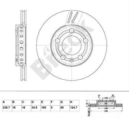 Breck BR 309 VA100 Front brake disc ventilated BR309VA100