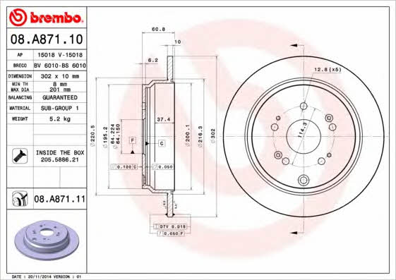 Breco BS 6010 Rear brake disc, non-ventilated BS6010