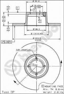 Breco BS 7074 Unventilated front brake disc BS7074