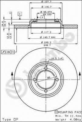 Breco BS 7132 Brake disc BS7132