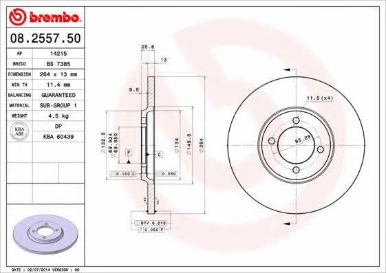 Breco BS 7385 Rear brake disc, non-ventilated BS7385