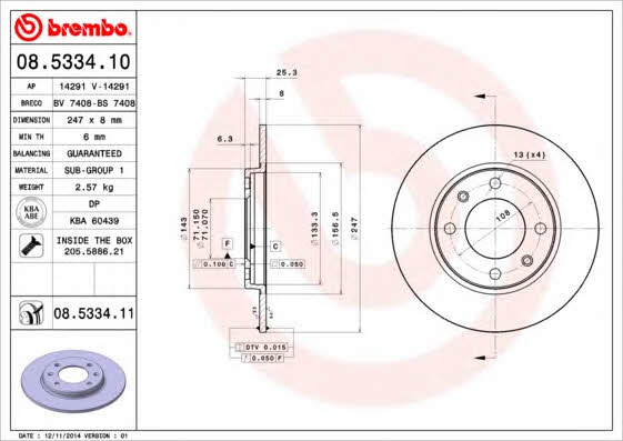 Breco BS 7408 Rear brake disc, non-ventilated BS7408