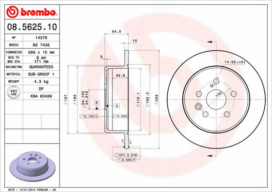 Breco BS 7438 Rear brake disc, non-ventilated BS7438