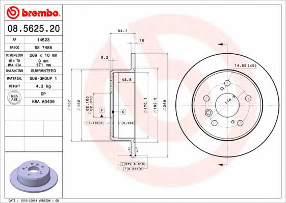 Breco BS 7488 Rear brake disc, non-ventilated BS7488
