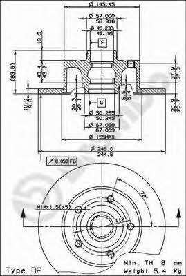 Breco BS 7529 Rear brake disc, non-ventilated BS7529