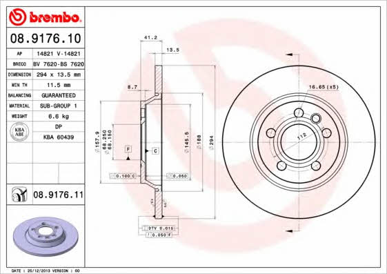 Breco BS 7620 Rear brake disc, non-ventilated BS7620