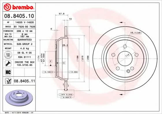 Breco BS 7626 Rear brake disc, non-ventilated BS7626