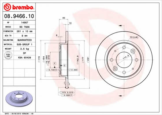 Breco BS 7666 Rear brake disc, non-ventilated BS7666