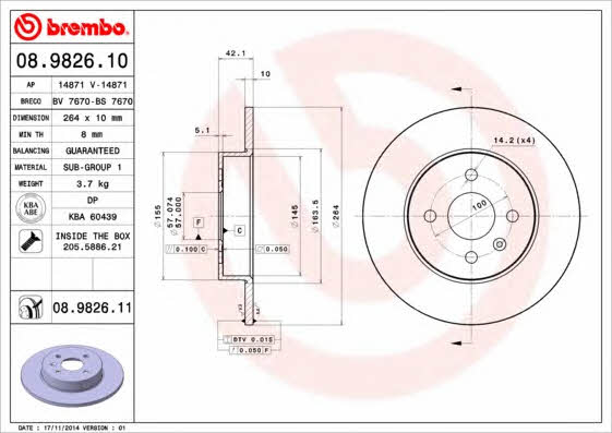 Breco BS 7670 Rear brake disc, non-ventilated BS7670