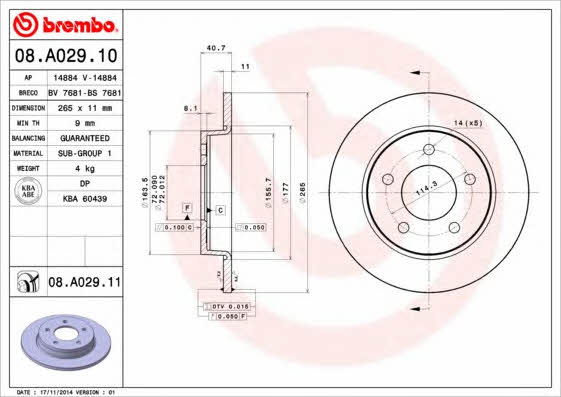 Breco BS 7681 Rear brake disc, non-ventilated BS7681