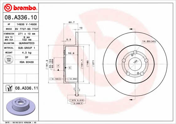 Breco BS 7727 Rear brake disc, non-ventilated BS7727