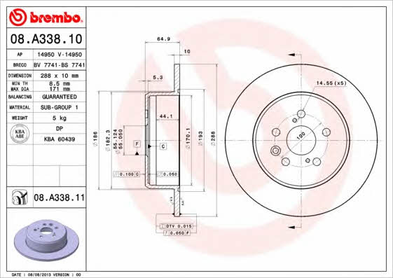 Breco BS 7741 Rear brake disc, non-ventilated BS7741