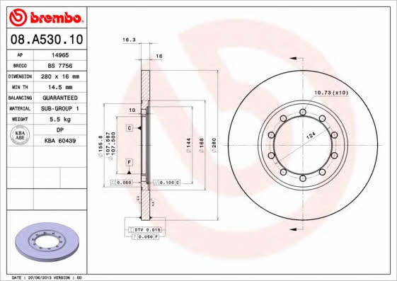 Breco BS 7756 Rear brake disc, non-ventilated BS7756